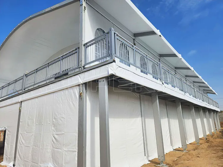 15×40m Double Decker Arcum-Roof Tent with Overhangs (6)