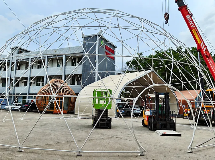 Q235 galvanized steel frame structure for geodesic dome tent